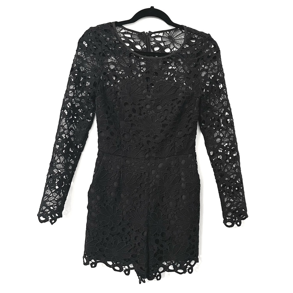 Yumi Kim Black Lace Long Sleeve Romper